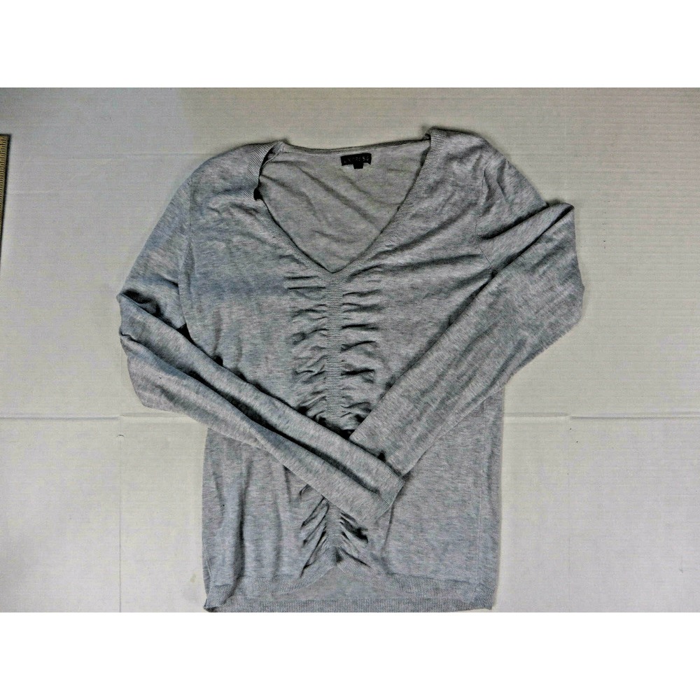 Womans‎ Express Pullover Gray Sweater Gather Front Design Size Large